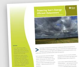 Powering Sun's Energy-Efficient Data Centers White Paper